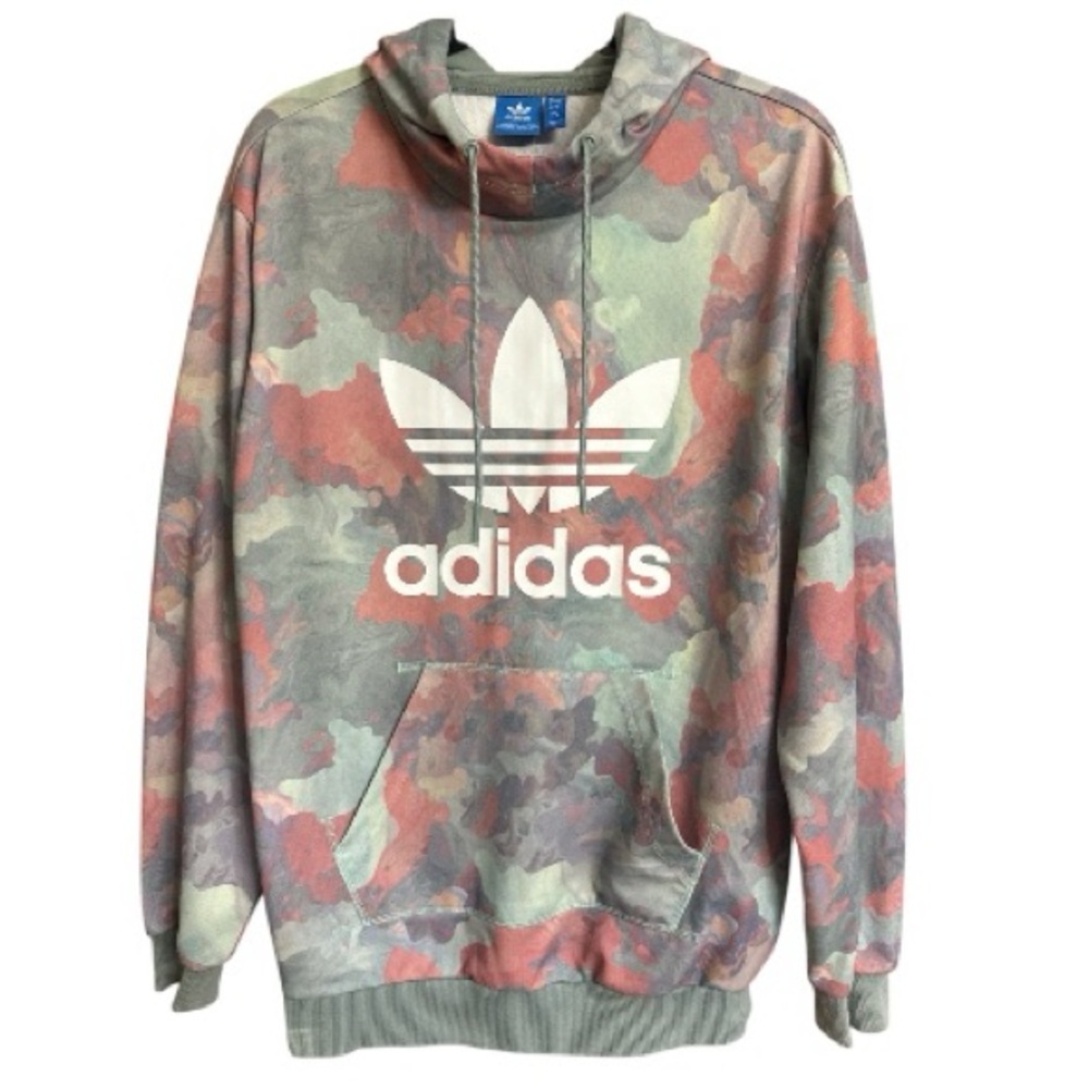 Adidas Originals Pastel Camo Marbled Sweatshirt Hoodie Y2K Women’s Size Large